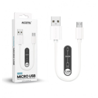 Cable ACCETEL Micro USB 2.4A Blanco (0.30M) CU305
