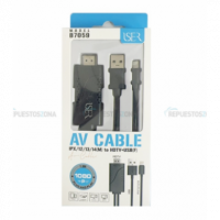 Cable Lightning ISER Digital Av para HDMI + Usb-f Negro (B7059)