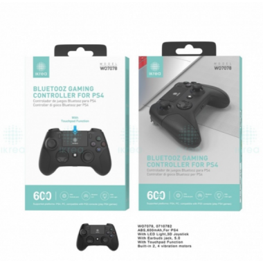 Mando Inal&aacute;mbrico Ikrea para PS4 con LED 600mAh WO7078