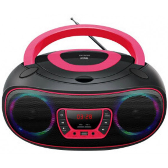Reproductor Boombox DENVER TCL-212BT con Bluetooth, Cd, Radio Fm y Usb, Rosa