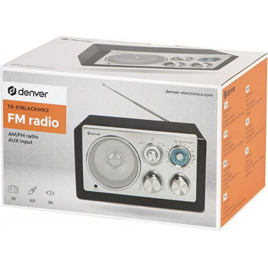 Reproductor DENVER Fm Radio TR-61BLACKMK2 Negro