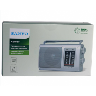 Radio Port&aacute;til Anal&oacute;gica SANYO Am/fm con Entrada para Auriculares KS106P