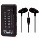 Radio SANYO de Bolsillo Am/fm con Auriculares Incluidos, Negro - Modelo KS110