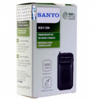 Radio SANYO Analógica de Bolsillo Am/fm Altavoz Negro KS112N
