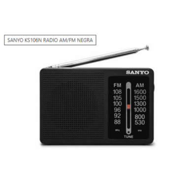 Radio Port&aacute;til Anal&oacute;gica SANYO Am/fm KS106N con Entrada para Auriculares
