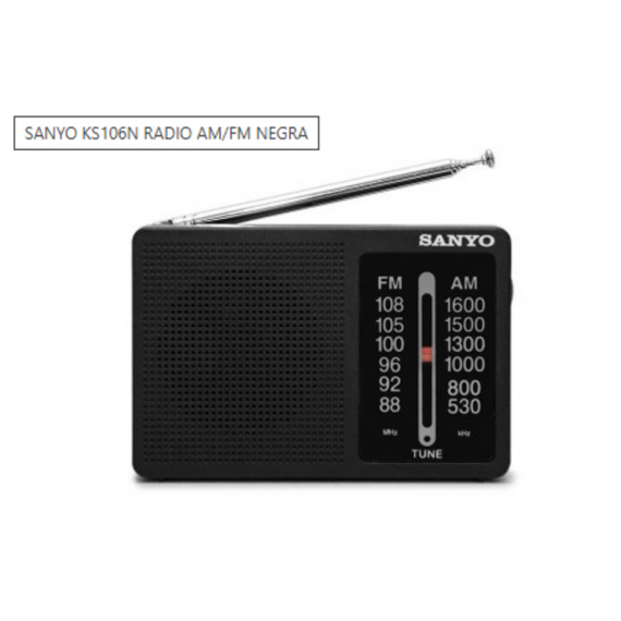 Radio Portátil Analógica SANYO Am/fm KS106N con Entrada para Auriculares