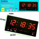 Reloj Calendario SANDA Gran Pantalla Led con Temperatura, 45,5X21,5 Cm (SD-4131)