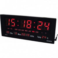 Reloj Digital SANDA Gran Display Indicador de Hora 12/24H Calendario Alarma Música SD-0002