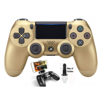 Mando Inalámbrico Compatible PS4 Dorado y Negro