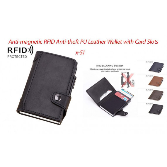 Tarjetero de Piel y Aluminio RFID X51 para 8 Tarjetas