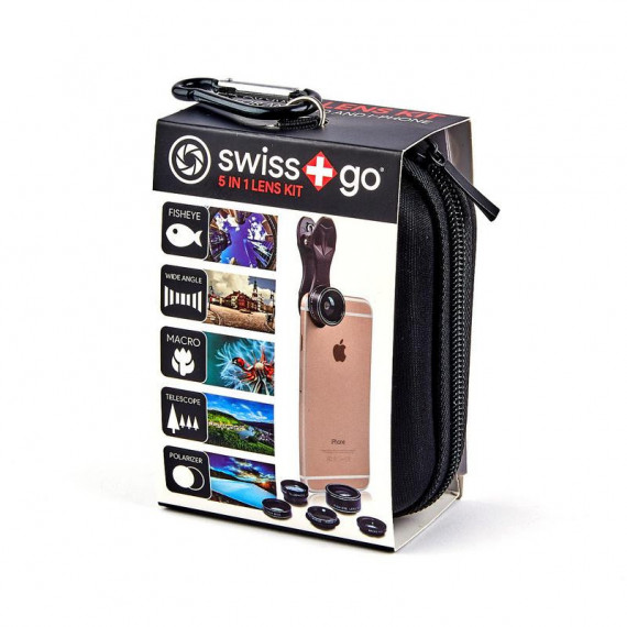 Lente Swiss+Go Kit 5 en 1 para Móvil con Funda y Clip Universal SWI302110