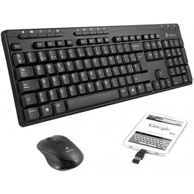 Kit Teclado y Rat&oacute;n Inal&aacute;mbrico NGS Epsilon con Adaptador OTG