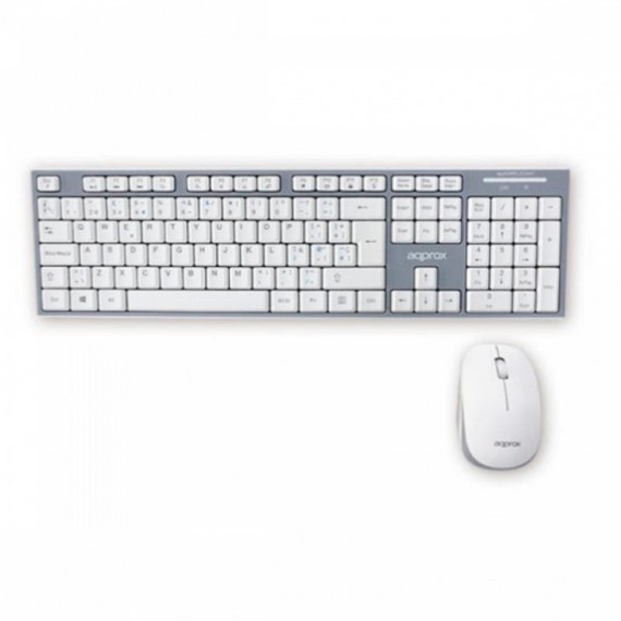 Teclado y Ratón Inalámbrico APPROX APPKBWELEGANT Blanco