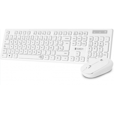 Teclado y Rat&oacute;n Inal&aacute;mbricos Subblim Business Slim RF 2.4GHz Blanco (SUBKBC-CSSW11)