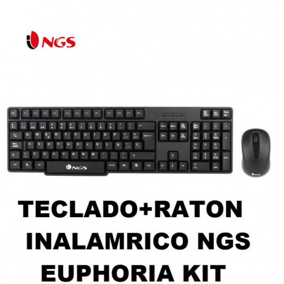 Teclado + Ratón NGS Inalámbrico Euphoria Kit Negro