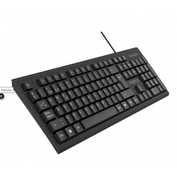 Teclado Universal APPROX con Cable USB 2.0 Negro (MX225)