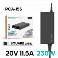 Cargador Portátil ACCETEL para Lenovo 20V 11.5A USB Punta Cuadrada 230W