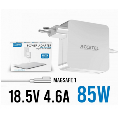 Cargador Port&aacute;til Accetel para MacBook 85W 18.5V 4.6A MagSafe 1/L PCA119