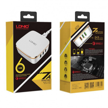 Cargador LDNIO A6704 con 6 Puertos USB y Carga R&aacute;pida 35W