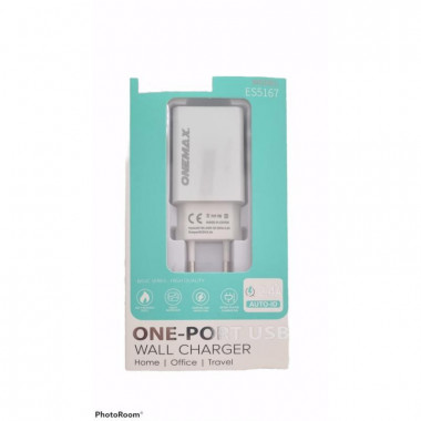Cargador de Pared ONEMAX AF-03 con 1 Puerto USB y Carga R&aacute;pida 2.4A
