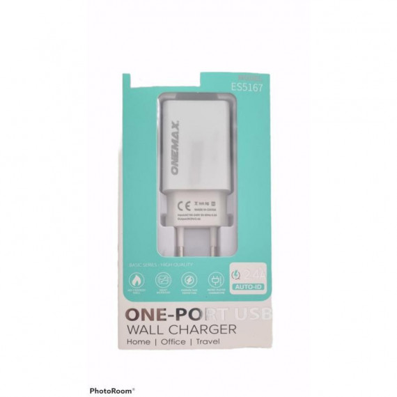 Cargador de Pared ONEMAX AF-03 con 1 Puerto USB y Carga Rápida 2.4A