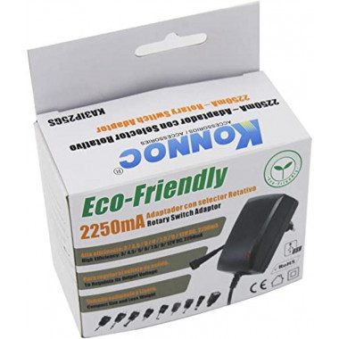 Adaptador Universal de Corriente Konnoc (3-12V, 2250mAh)
