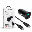 Cargador de Coche Accetel Carga Rápida USB-C PD + USB-A QC 33W con Cable USB-C CC636