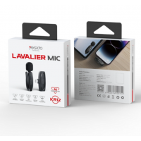 Micrófono Lavalier Inalámbrico YESIDO KR12 de Baja Latencia con Receptor Lightning (8 Pines) Negro