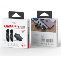 Micrófono Lavalier Inalámbrico Dual Yesido KR15 con Receptor 3 en 1 Negro