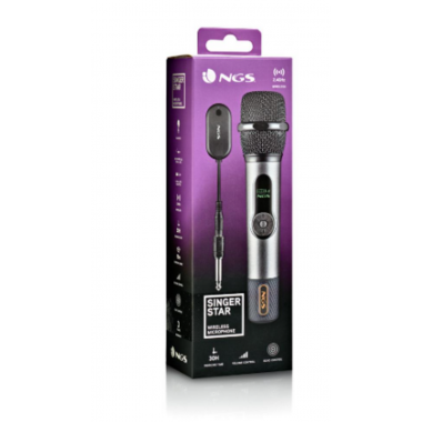 Micr&oacute;fono Inal&aacute;mbrico NGS Singer Star Vocal Din&aacute;mico con Adaptador Jack 6.3mm