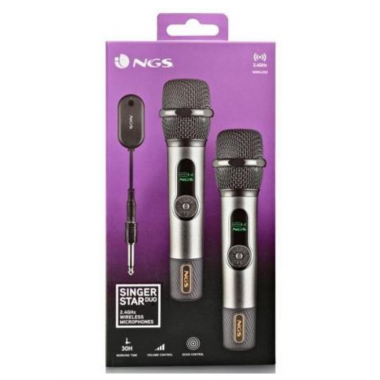 Micr&oacute;fonos Inal&aacute;mbricos NGS Singer Star Duo (Pack 2 Unidades)