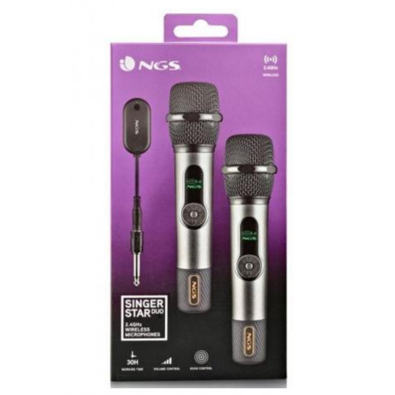 Micrófonos Inalámbricos NGS Singer Star Duo (Pack 2 Unidades)