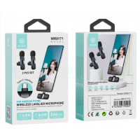 Set de Micrófonos Inalámbricos de Solapa IKREA WR9171 con Conector Type-c para Móviles Android (2 Piezas, Negro)