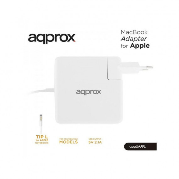 Cargador Universal Approx para MacBook MagSafe Tipo L (45W/60W/85W) - APPUAAPL