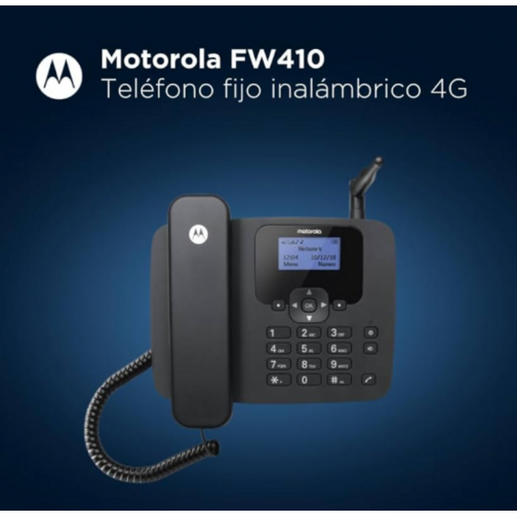 Teléfono Fijo Inalámbrico MOTOROLA FW410L 4G Negro (107FW410L)