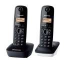 Teléfono Inalámbrico Panasonic KX-TG1612 Dúo Negro con Blanco