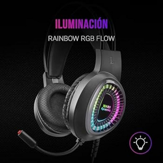 Auriculares Gaming Mars Gaming MH220 RGB con Micrófono y Conexión Jack