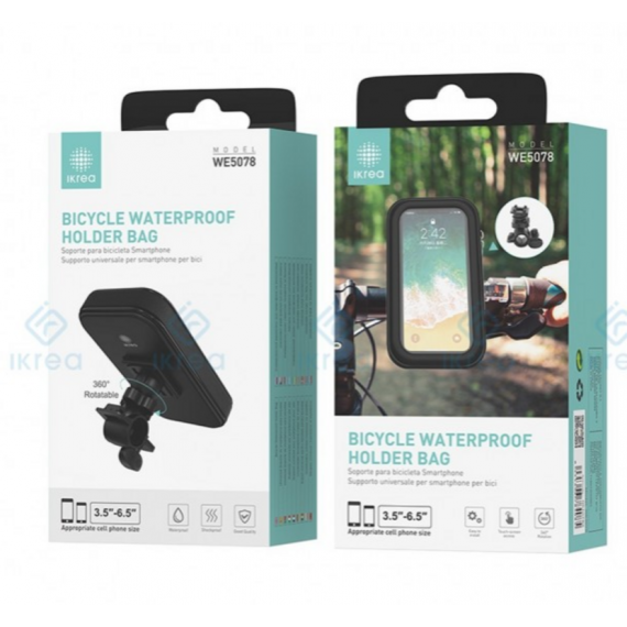 Soporte de Móvil IKREA para Bicicleta Abs+cuero Negro WE5078 (4.5"-6.5")