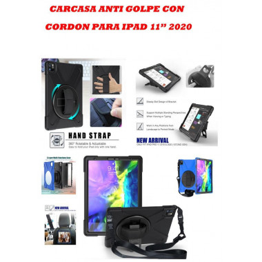 Carcasa Antigolpe con Cord&oacute;n y Soporte para iPad Pro 11" 2020