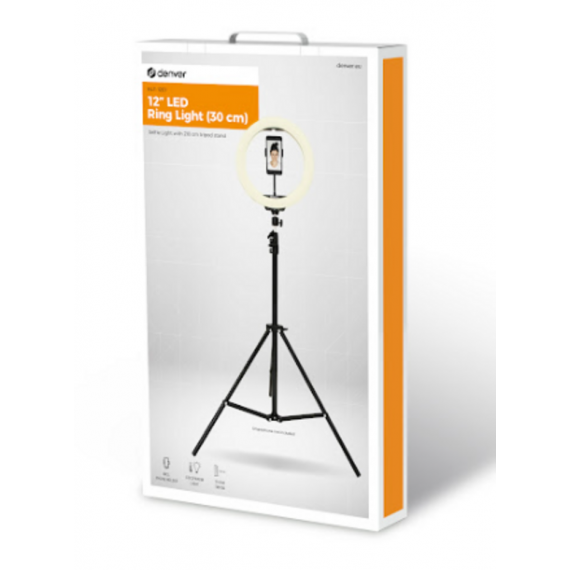 Aro de Luz DENVER con Trípode 800L 12" 30CM + Trípode 2.10M Led (RLT-1201)