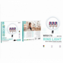 Aro de Luz Led IKREA Rgb Multicolor con 3 Soportes de Móvil, Usb, 36CM (14'') WR9176