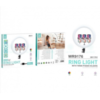 Aro de Luz Led IKREA Rgb Multicolor con 3 Soportes de Móvil, Usb, 36CM (14'') WR9176