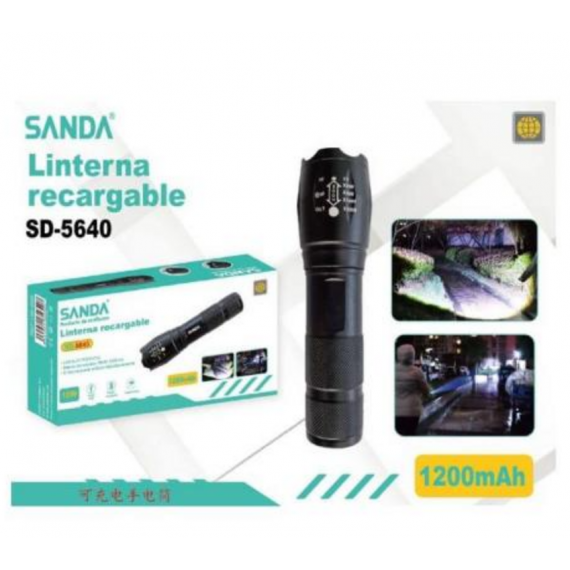 Linterna SANDA SD5640 Recargable 1200MAH