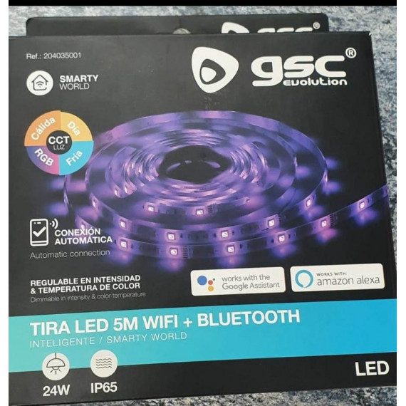Tira de LED GSC Smart Home RGB y Blanco con Wi-Fi, Bluetooth y Alexa