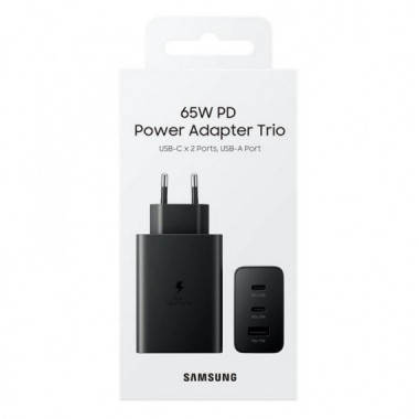 Cargador Samsung PD Adapter 65W Trio Negro EP-T6530NBEGEU