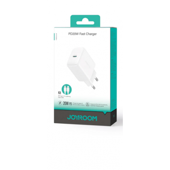 Cargador Rápido Joyroom PD20W USB-C a Lightning 1m JR-TCF20EU Blanco