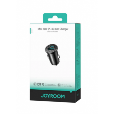 Cargador de Coche Mini Joyroom 15W PD (USB-A + USB-C) JR-CCN16 Negro