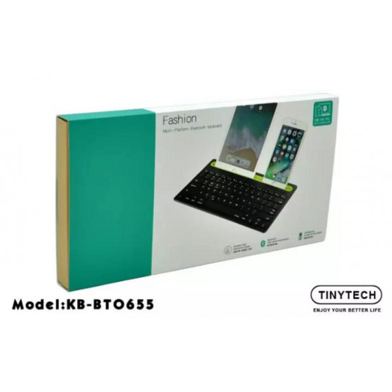 Teclado Bluetooth Universal con Soporte para Móvil y Tablet