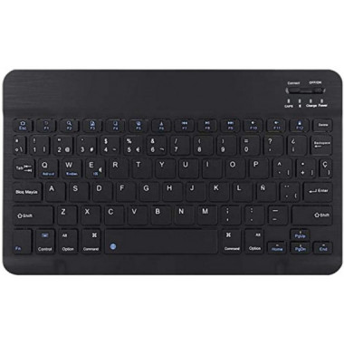 Teclado Bluetooth 3.0 Universal de 7 Pulgadas Delgado con Im&aacute;n, Blanco/Negro