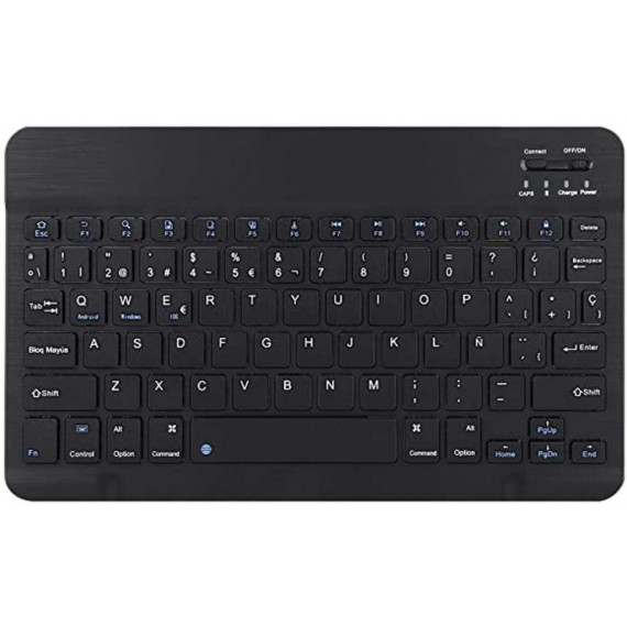 Teclado Bluetooth 3.0 Universal de 7 Pulgadas Delgado con Imán, Blanco/Negro